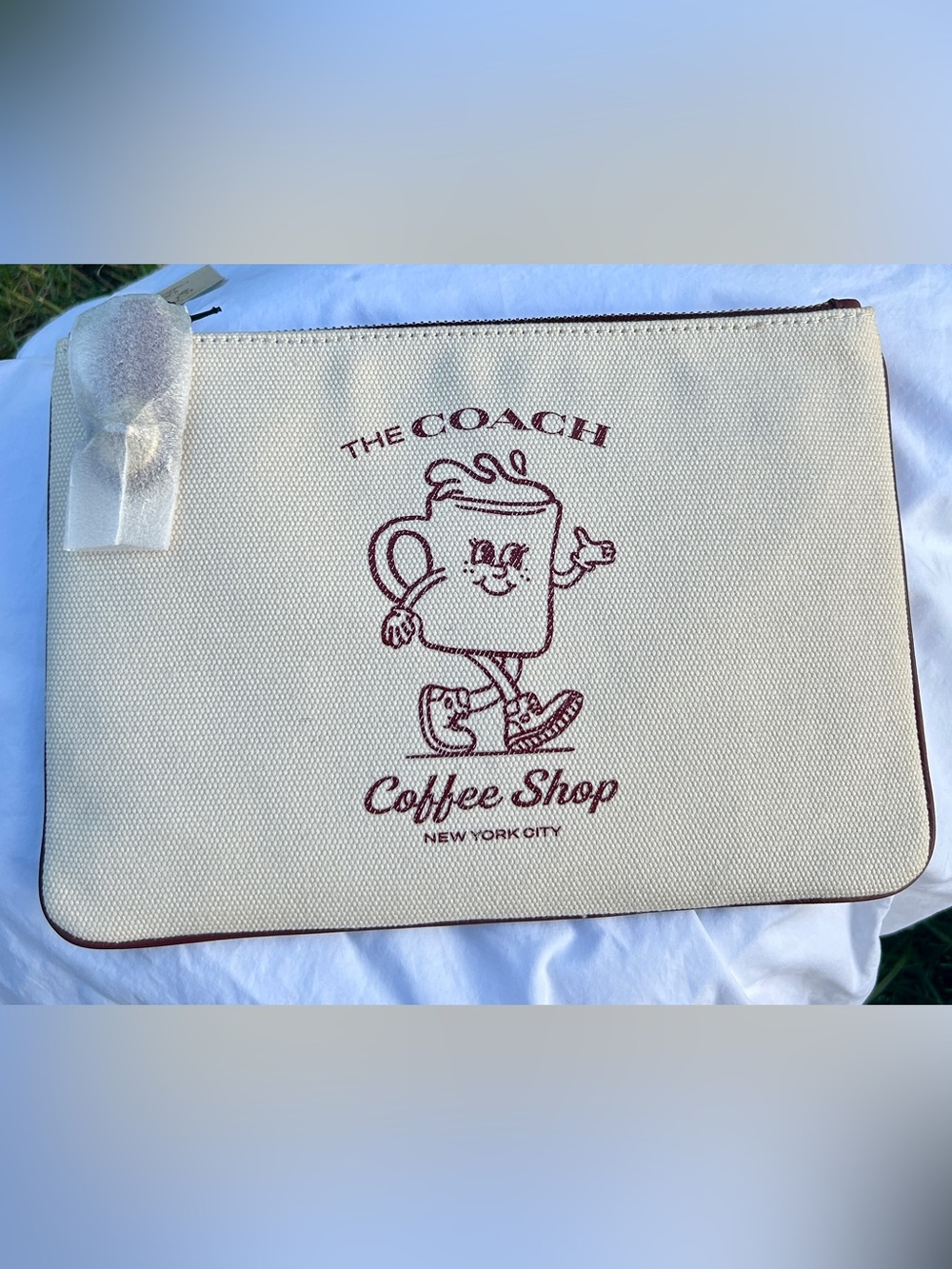 Coach Coffee Shop Official Pouch!  New with Tags and COA